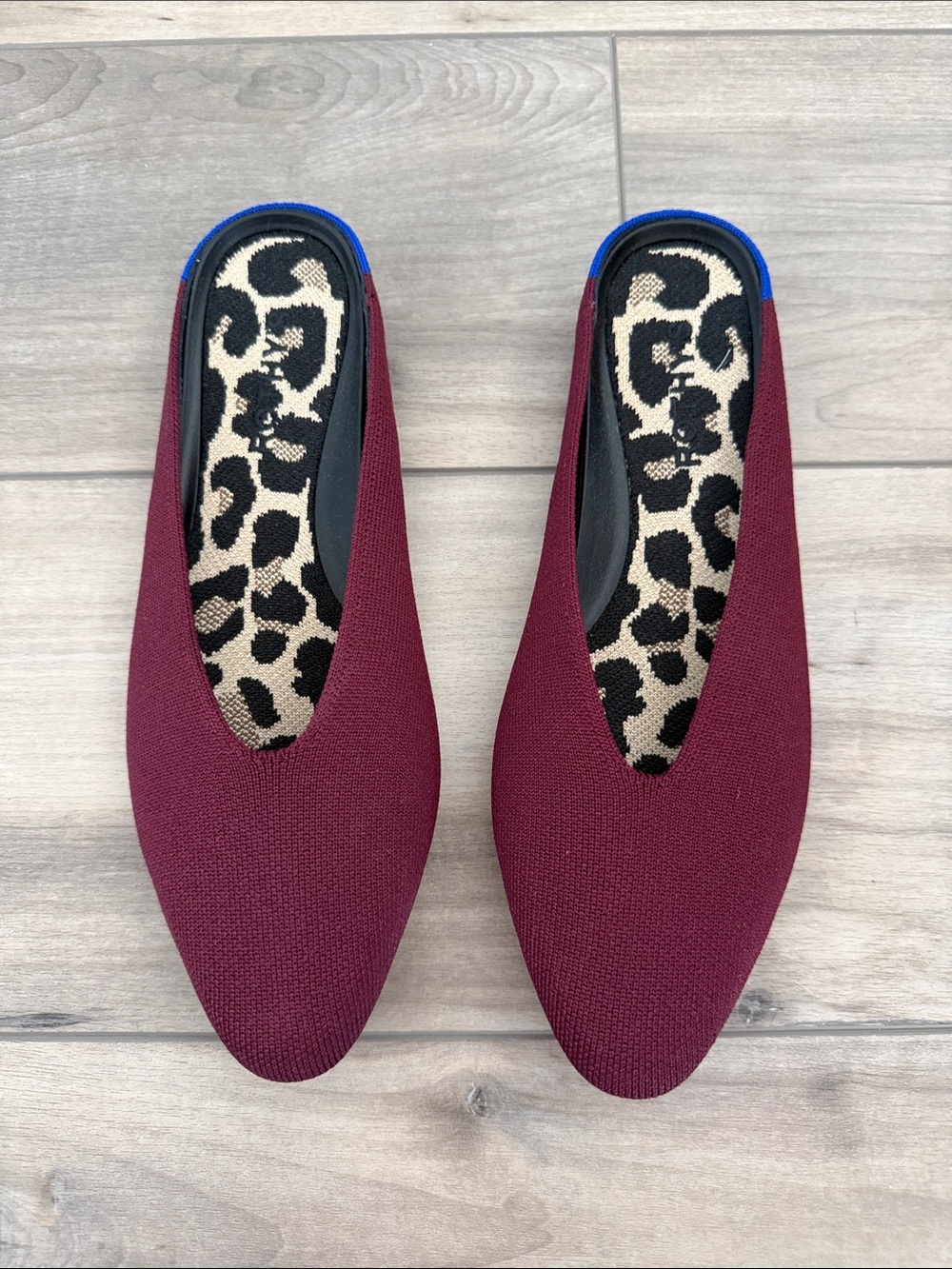 Rothy's Burgundy Demi Almond Mules Size 8